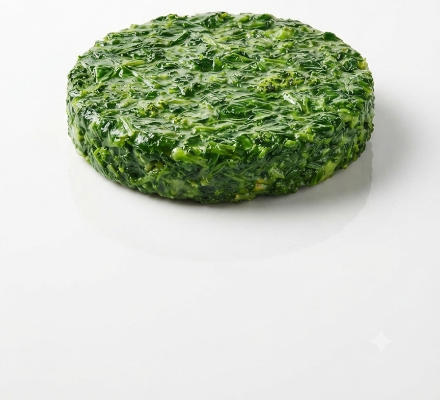 Hamburguesa de Espinaca — Ligera, tierna y saludable. Elaborada con producto local, coronada de bacon y qu